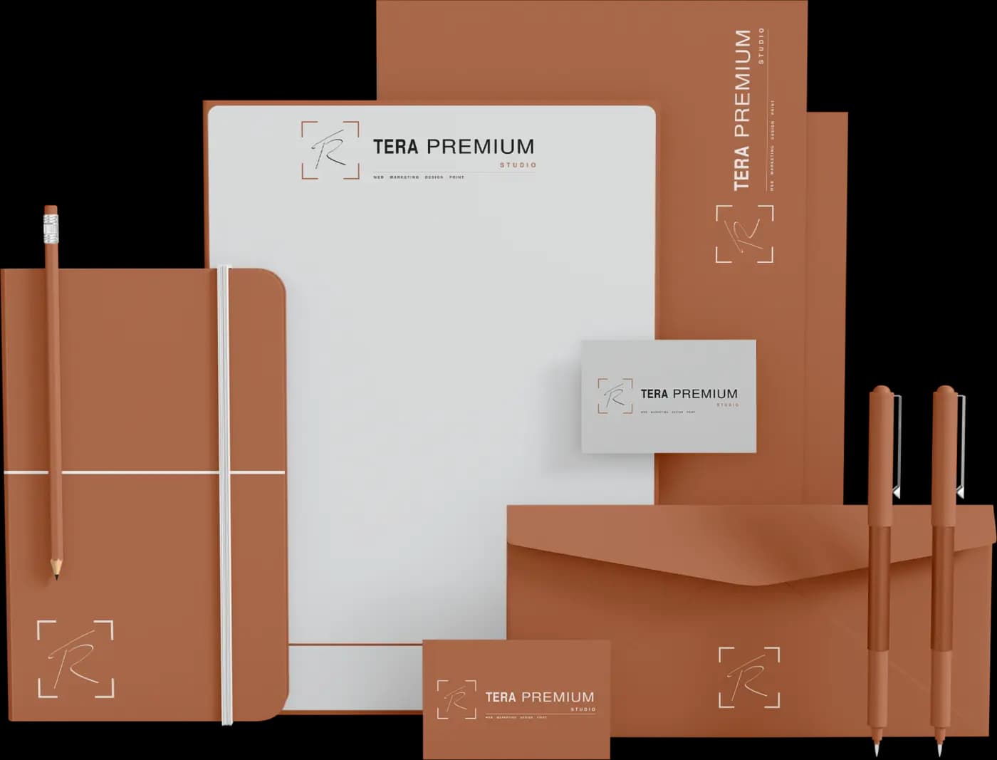 Tera Premium Studio printed and promotional materials