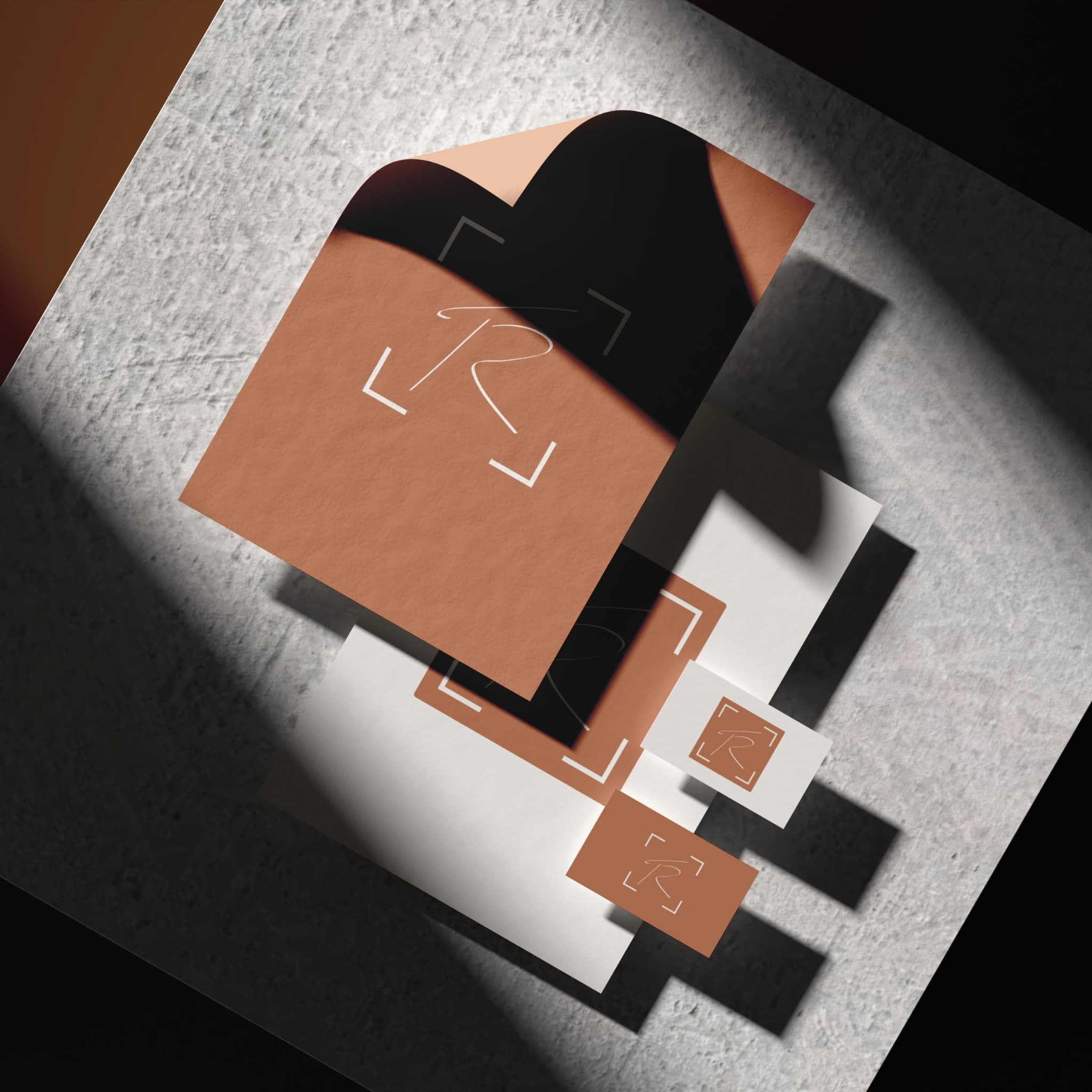 Tera Premium visual identity on printed materials